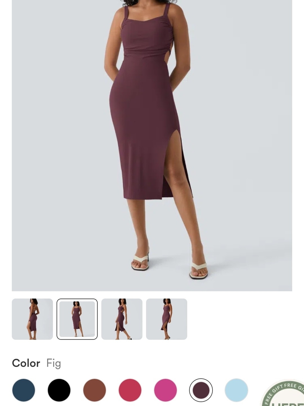 HALARA Fig Midi Skirt with Side Slit